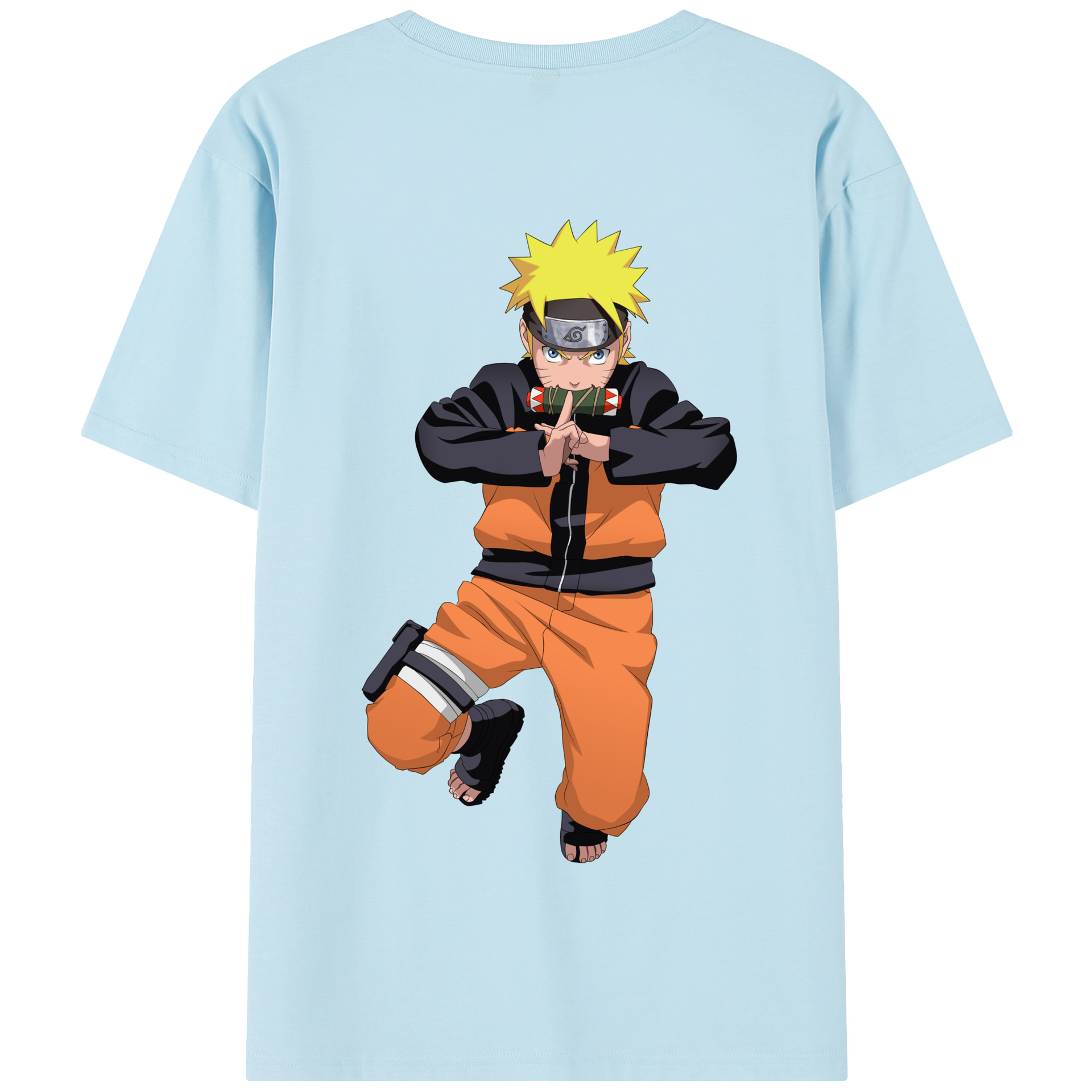 （画像用） NARUTO -ナルト- うずまき ナルト Uzumaki Naruto 綿100％半袖Tシャツ（背面プリント）